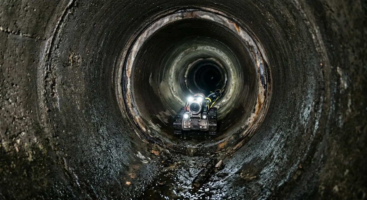 Robotic sewer camera inspecting pipe interior for Sewer Line Repair in Ottawa